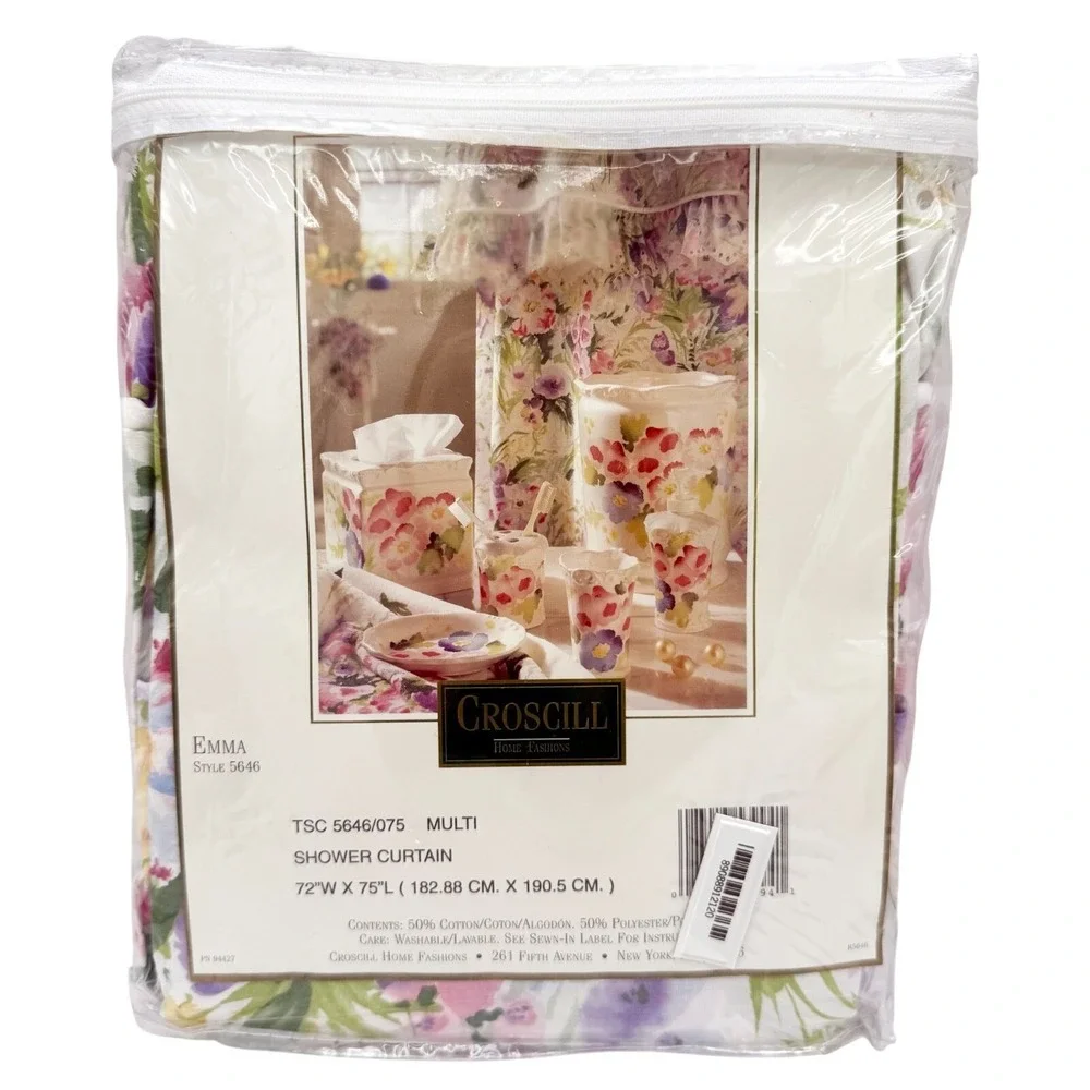 Vintage Croscill Emma Floral Shower Curtain 72